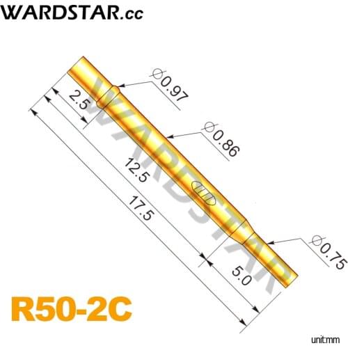 100pcs/lot R50-2C Length 17.5mm Spring Test Probes Receptacle Wholesale
