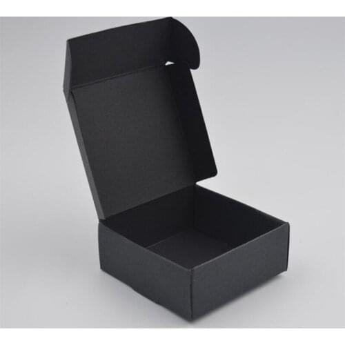 17Sizes Small Black Kraft Jewelry Pack Box Craft Packaging Box Handmade Soap Gifts Boxes for Wedding Party Foldable Paper Box