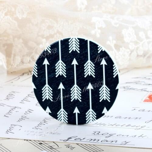 2Pcs 45mm Arrow Unique 3D Embossed Big Round Handmade pattern Wood Cut Pendant make Necklaces, Bracelets,Brooch-(WI-18)