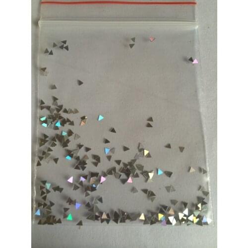 3mm Solvent resistant utra thin Triangle shape holographic silver glitter for Nail Polish and Other DIY decoration