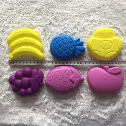 6pcs Child Kid Model Building Kits Portable Fruit Sand Clay Mold Building Decoration Beach Sand Toy
