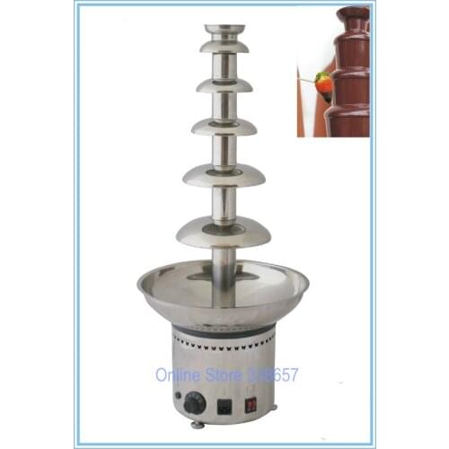 6 tier Stainless steel commercial chocolate fondue fountain melted dipping machine maker for wedding birthday party hotel