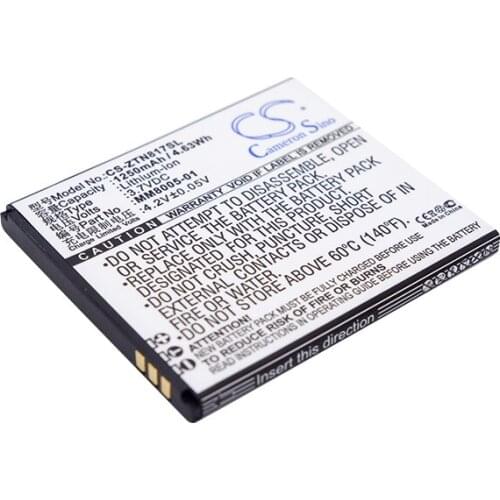 CS 1250mAh / 4.63Wh battery for ZTE Quest, Quest N817, Uhura MM8005-01