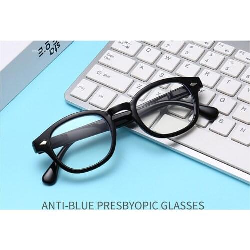 CLARA VIDA Blue Light Blocking Retro Ultralight Frame for Women Resin Spring Legs Reading Glasses +1.0 +1.5 +2.0 To +4.0