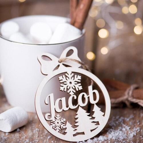 Personalized name ornament wood, Holiday ornament with name, Personalized name snowflake, Wooden Ornaments