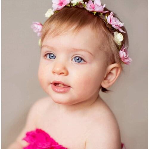 Childrens hairband headdress artificial flower green leaf baby wreath photography performance accessories