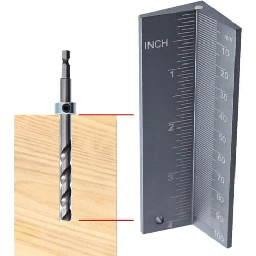 Locator Tool Measuring Bit Limit Drill Aluminum Alloy Depth Iron Height Measurement Saw Blade Positioner High Precision Rulers