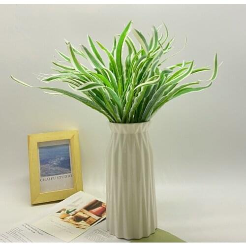 Artificial Green Chlorophytum, Orchid, Leaf Grass, Flower, Potted Family Garden Decoration
