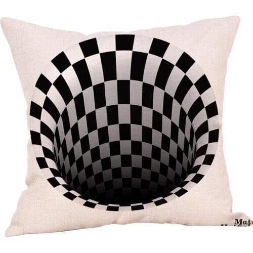 45*45cm Classic Geometric Checkered Linen Pillowcase Car Home Sofa Throw Pillow Cover Case Home Decoration
