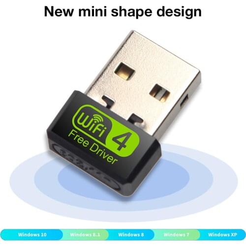 Mini 150Mbps Network Card Driver Free Version Built-in Wireless Network Card Desktop Laptop USB PC WiFi Signal Receiver Adapter