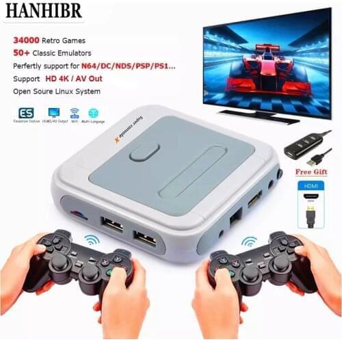 R8 retro mini TV/video game console for PS1/N64/Built-in 50 emulators with 33200 games, support wireless gamepad HD output
