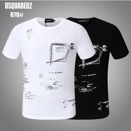DSQ2 Mens Cotton T-shirt Letter Print Top 870