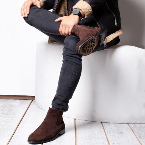 IBAY TITIAN mens coffee right suede leather boots