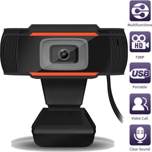 Computer Webcam HD PC Desktop Camera with Absorption Microphone MIC for Skype for Android TV Rotatable Computer Camera 720P