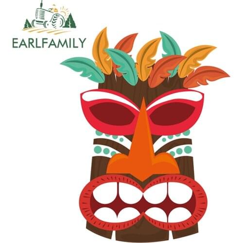 EARLFAMILY 13cm x 9.4cm for Hawaii Tiki Vinyl Car Stickers Motorcycle Helmet Snowboard Fine Room Camper Waterproof Vehicle Decal