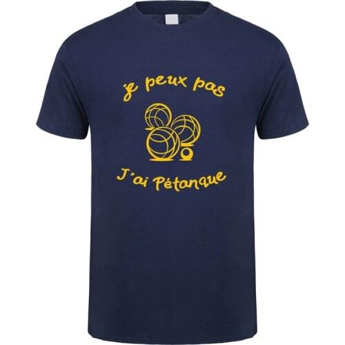 Funny French Petanque boule T Shirt Men Short Sleeve Cotton T-shirts Mans Camisetas Gift JL-056