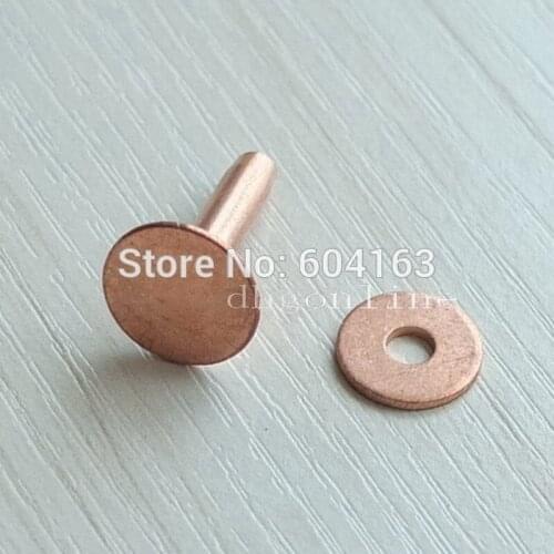 20 Pcs Solid Red Copper Rivets Burrs Permanent Fasteners Gauge Tack Brass 12mmx4mmx13mm