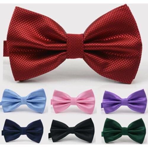 1pc Solid Parent-Child Bowtie Men Women Kids Colorful Butterfly Satin Party Dinner Wedding Red Tie Accessory Gift