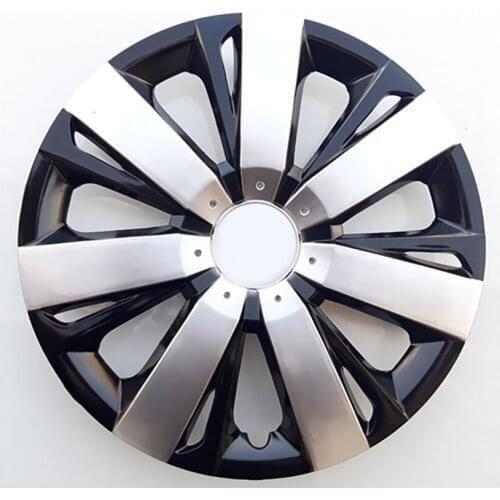16 Inc Unbreakable Flexible 4 Pcs Wheel Cover Piano Black for Opel Citroen Peugeot Fiat Renault Ford Honda Hyundai Chevrolet toyota