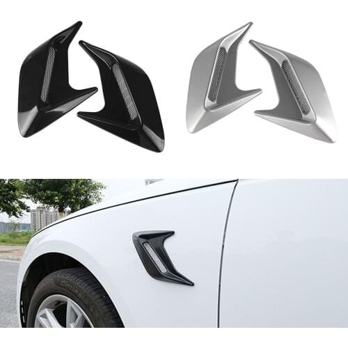 2Pcs Car Auto Side Vent Air Flow Fender Intake Sticker Car Simulation Side Vents Decorative Car Vent Grille Cover Decorative