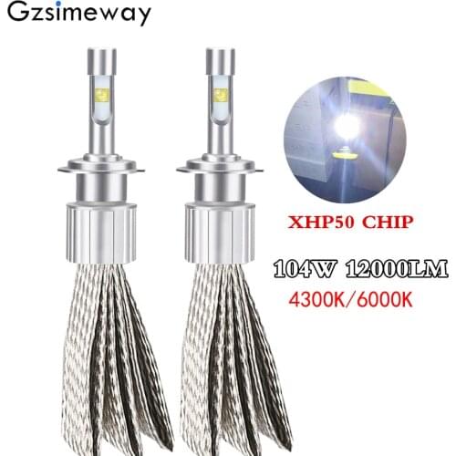2PCS H7 H4 LED Car Lamps H1 H11 9005 HB3 D2H 6000K 4300K XHP50 110W 20000LM HB4 H27 H3 H8 Auto Fog Light Replace Bulb Headligh