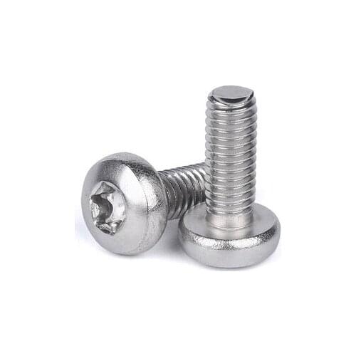 30pcs M4 stainless steel Torx round head screws T&TX pan headed screw anti-theft without column bolt GB2672 5mm-50mm long