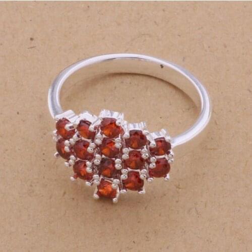 AR075 Hot sterling ring, fashion jewelry, grade red stones /afwaixda agqaixxa silver color