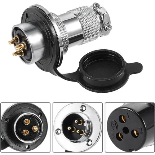 Aviation Connector, 25mm 3P 16A 380V GX25-3 Waterproof Male Wire Panel Power