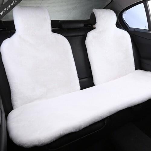 Car seat covers KOROHA MEX artificial rabbit fur Rear seats car decoration Universal Fit is Compatible with Most Vehicles