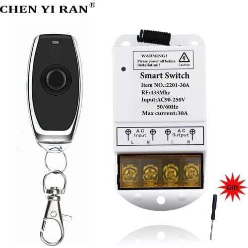433Mhz High Power Wireless Remote Control Switch AC110V 220V 240V250V 30A For Factory Farm Office Exhaust Fan Pump Ceiling Lamp