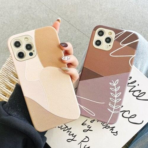 Retro Abstract Lines Art Phone Case For iPhone 12 11 Pro Max Mini X XS Max XR 7 8 Plus ins Popular Chic Soft IMD Back Cover Gift
