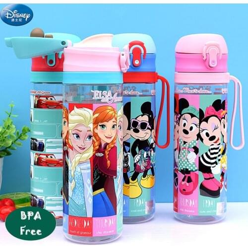 Disney child cup anti-falling portable direct-drinking student cup cartoon cute cup water bottles