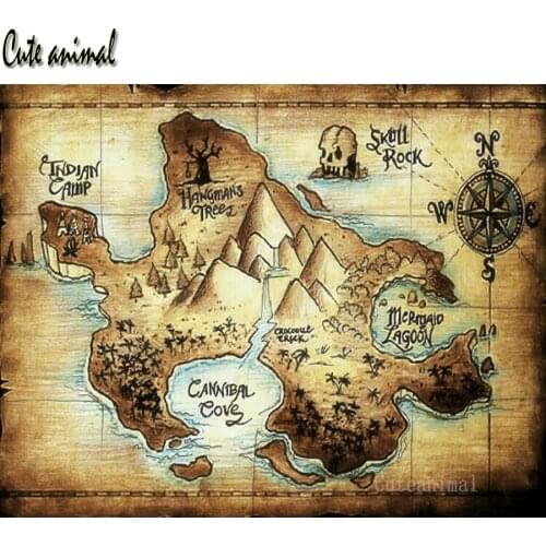 Diy diamond paintings 5D Vintage pirate treasure map diamond embroidery picture of rhinestone diamond mosaic cross stitch kit