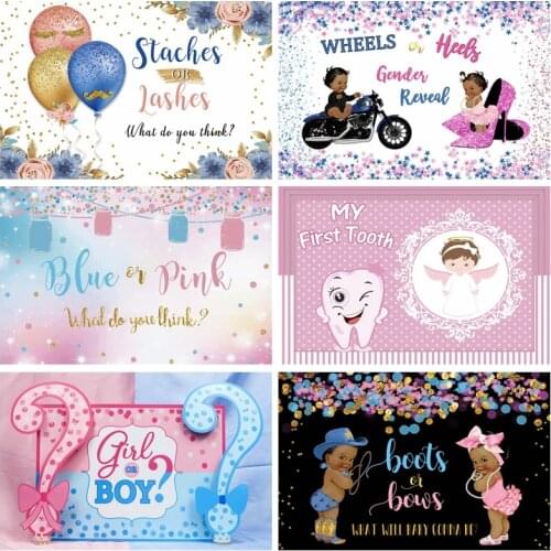 Yeele Gender Reveal Backdrop First Tooth Baby Shower Prop Party Decor Background Photocall Photography For Children Photo Studio
