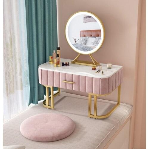 Bay Window Dressing Table Simple Nordic Modern Tatami Marble Storage Cabinet Tall Dressers for Bedroom Vanity Table with Drawers