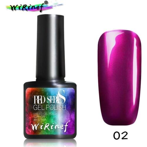 WiRinef 3D Super Shiny Titanium Red Colors Gel Varnish 6 Colors Mirror Metal Bright Acrylic UV Nail Gel Polish