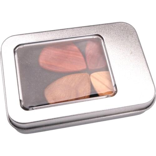 Red Sandalwood Guitar Picks Plectrum Medium w/ Case Vintage Style