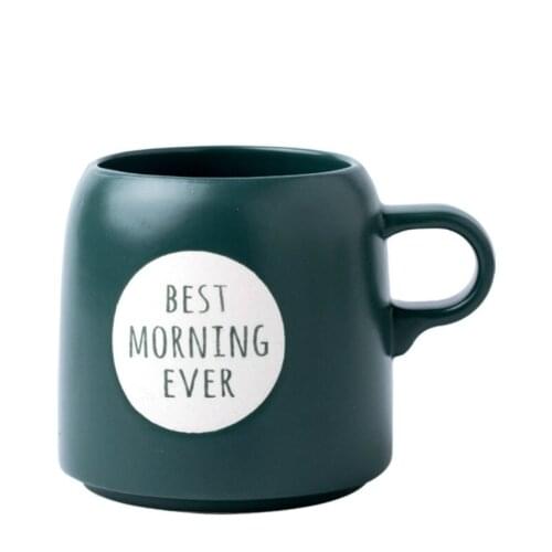 Green Creative Coffee Mug Portable Ceramic Set Cute Reusable Coffee Mug Travel Canecas Cafe Criativas Home Drinkware QOO50MK