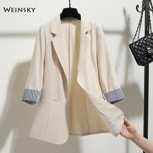 Summer Thin Suits New Fashion Business Suits Women Work Office Ladies Half Sleeve Casual Blazer
