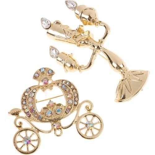 Metal Candleholder Brooches Women Unisex Cartoon Candlestick Brooch Pins Jewelry Accessories Gifts