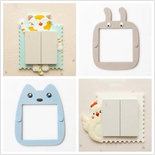 Cute Cartoon 3D Wall Silicon on Switch Stickers Children Luminous Switch Light Home Decoration Creative Socket Decor Sticker