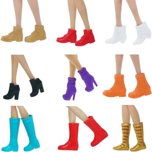 Fashion Doll Shoes Flat High Heel Straight Boots Casual Sandals Dating Daily Wear Decorate Clothes for Barbie Accessories Toy