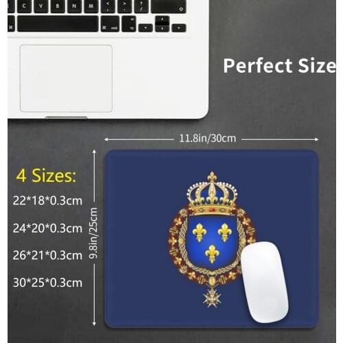 Mouse Pad Kingdom Of France French Coat Of Arms With Fleurs De Lys Vintage Style Blue Background Hd High Quality