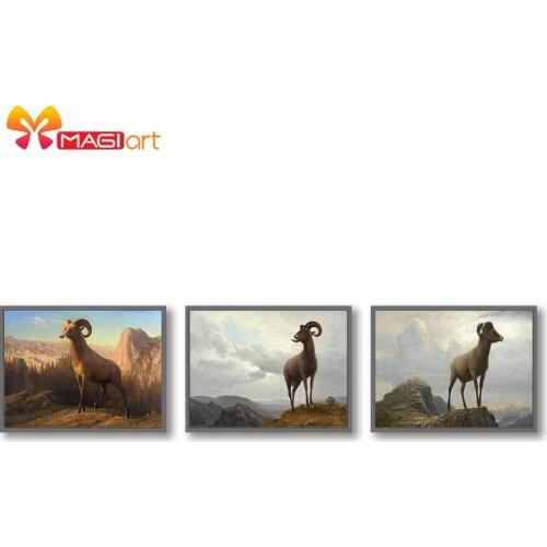 Cross stitch kits Embroidery needlework sets 11CT water soluble canvas patterns 14CT Animal style goat -NCMA161