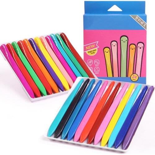 2020 New 24 Pcs/Box Colorful Non-toxic Paint Wax Stick Crayons For Children Kids Toddler Kindergarten Early Education Drawing