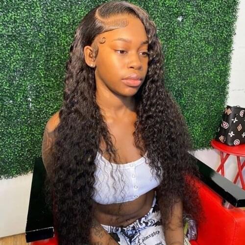 Loose Deep Wave Frontal Wig Full Lace Front Human Hair Wigs For Black Women 30 34 Inch HD Wet And Wavy Water Wave Lace Front Wig