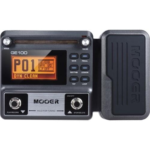 MOOER GE100 Guitar Multi-effects Processor Effect Pedal with Loop Recording(180 Seconds) Tuning Tap Tempo Rhythm Setting Scale