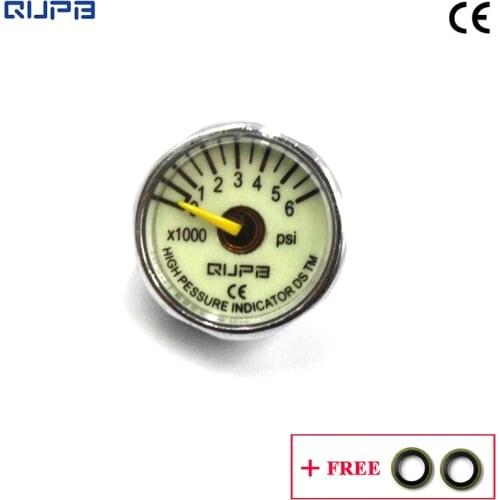 QUPB 1 Inch Paintball High Pressure Luminous Gauge 6000PSI 1/8NPT Thread GES006