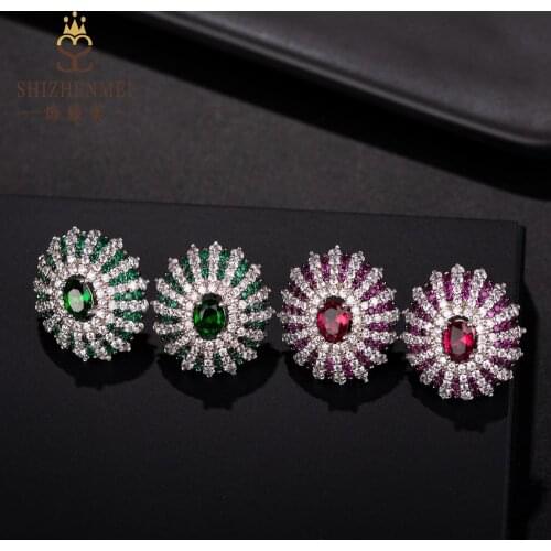Complimentary luxury ladies banquet party with green cubic zirconia earrings earrings accessories DZ 4