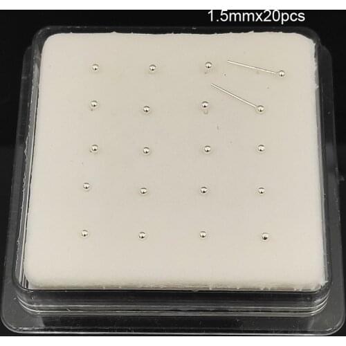925 Sterling silver 1.5mm ball nose stud indiian nose pin piercing 20pcs/pack